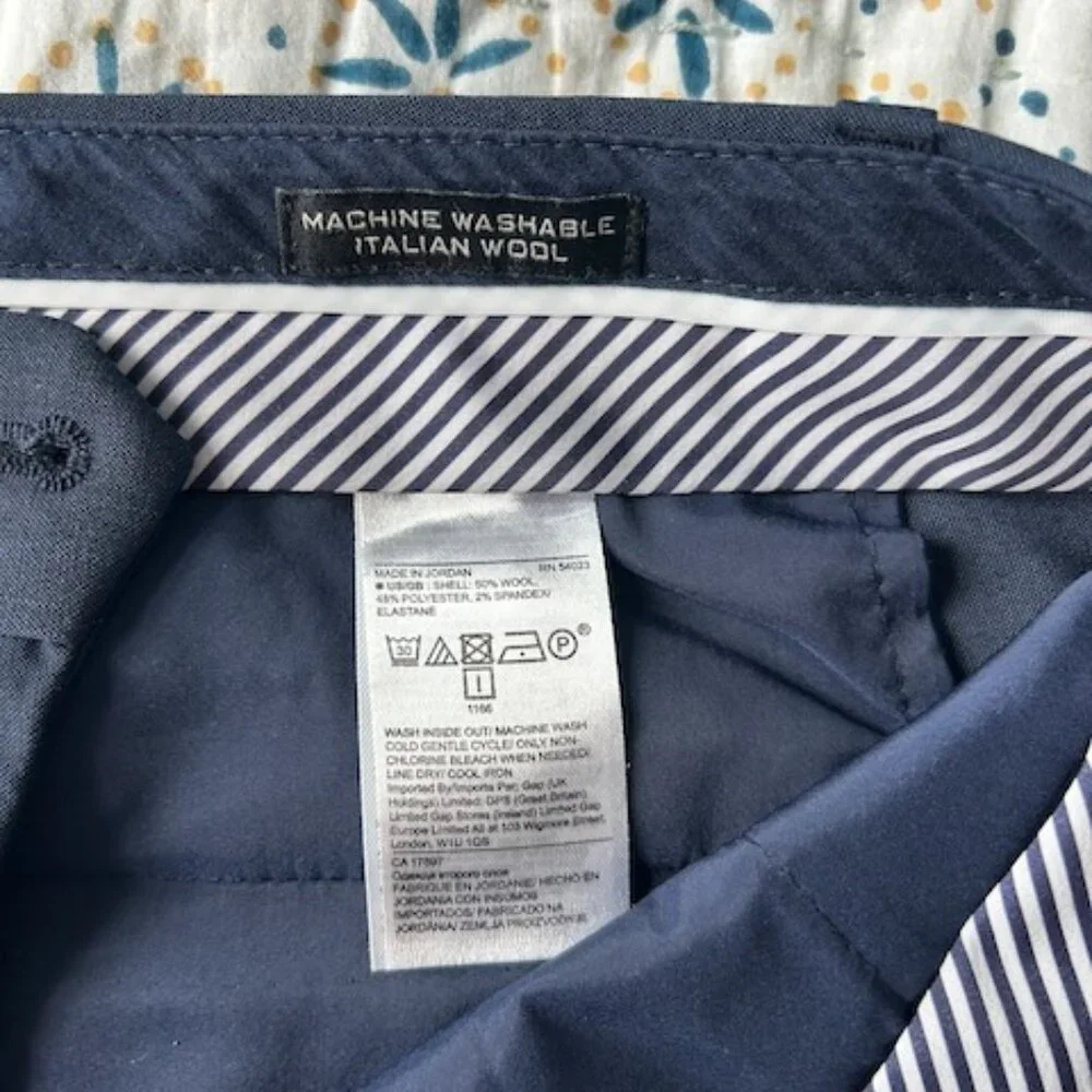 Banana Republic Ryan Fit Blue Straight Leg Trouser Pant Size 8 - Picture 8 of 8